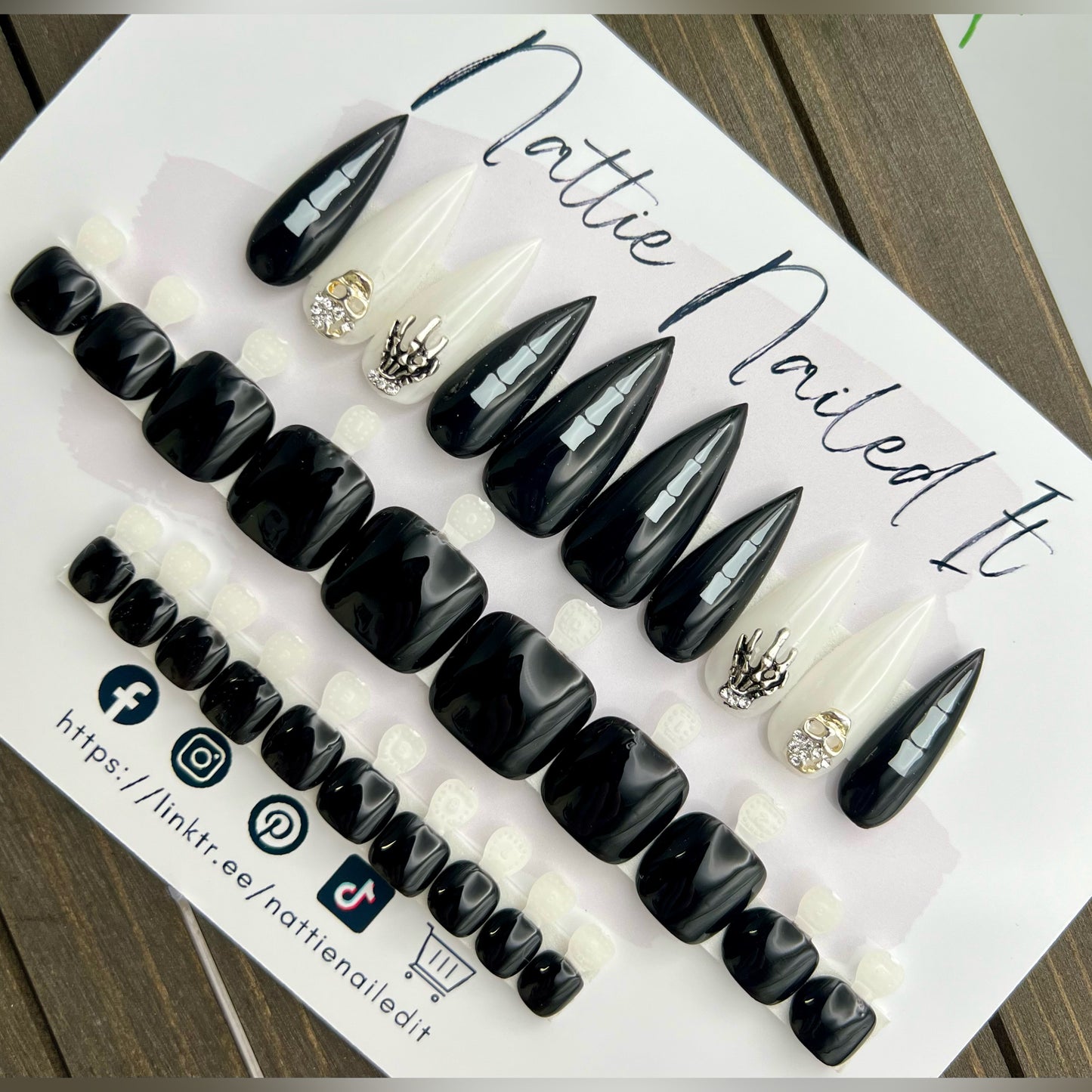 Nothing But Bones Press On Nail and Toenail Set Bundle