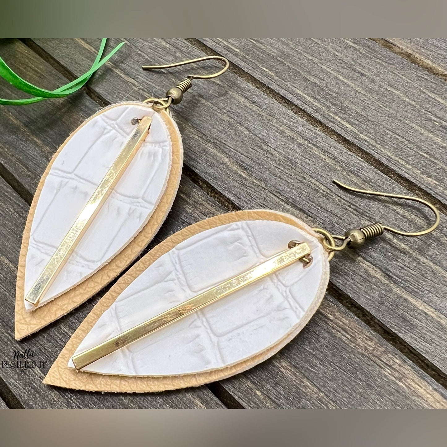 Pinched Petal Faux Leather Earrings