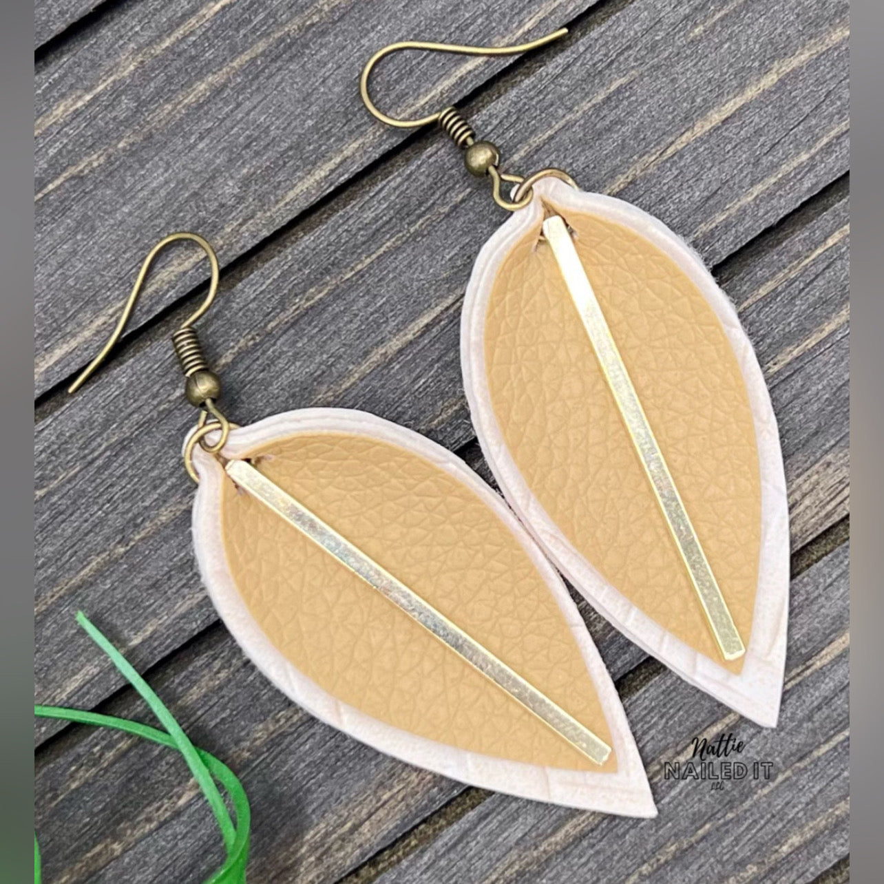 Pinched Petal Faux Leather Earrings