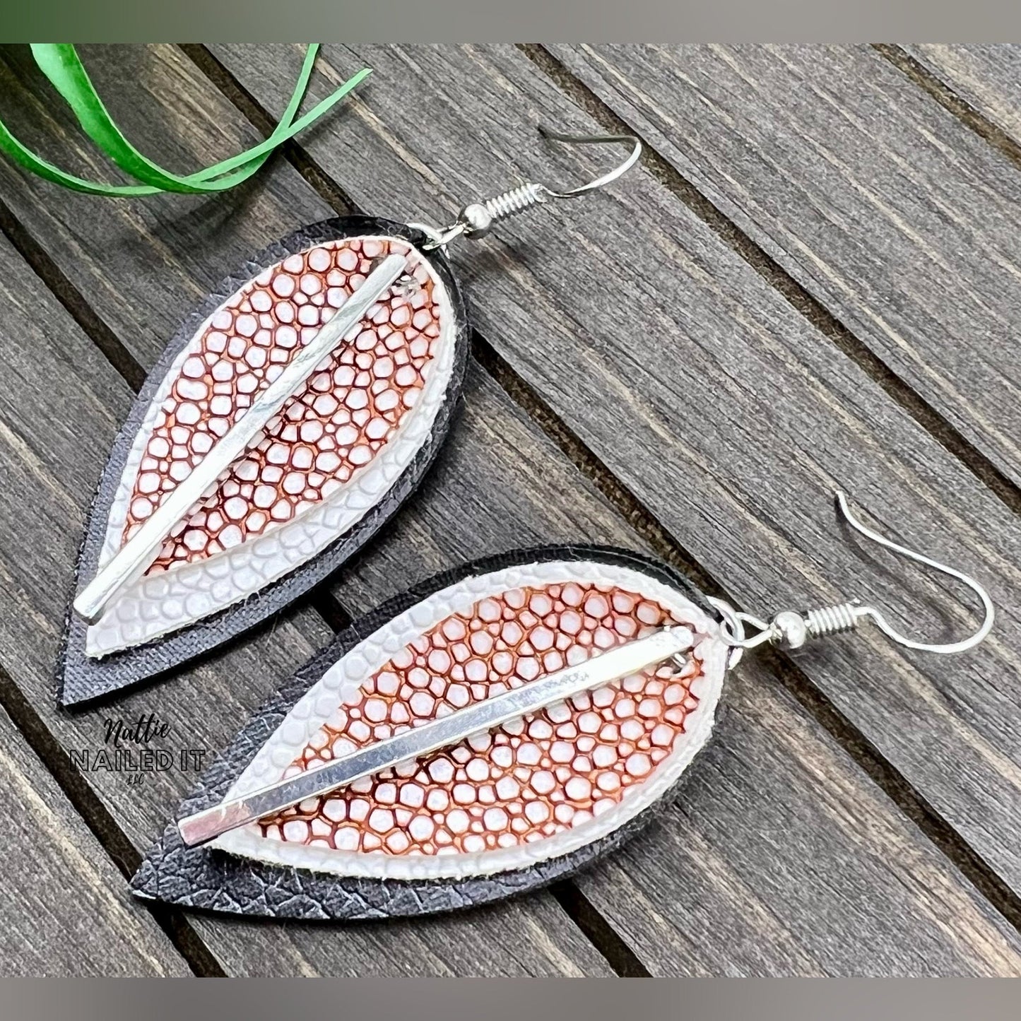 Pinched Petal Faux Leather Earrings
