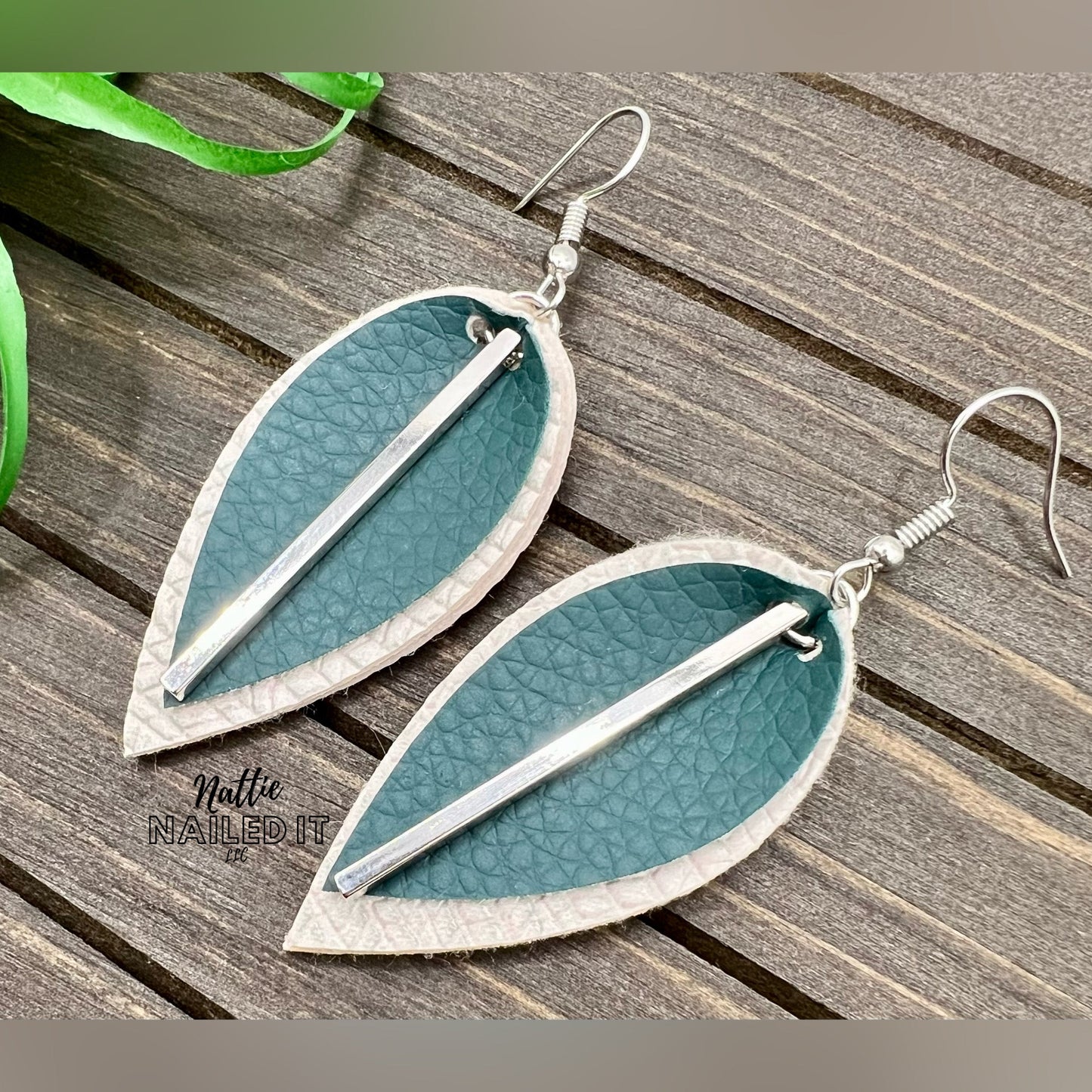 Pinched Petal Faux Leather Earrings