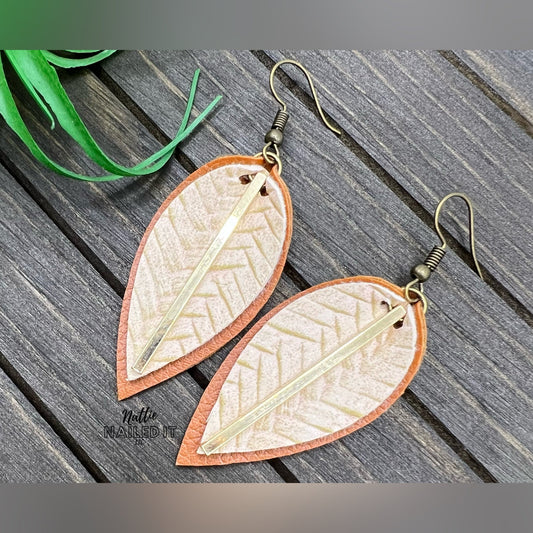 Pinched Petal Faux Leather Earrings