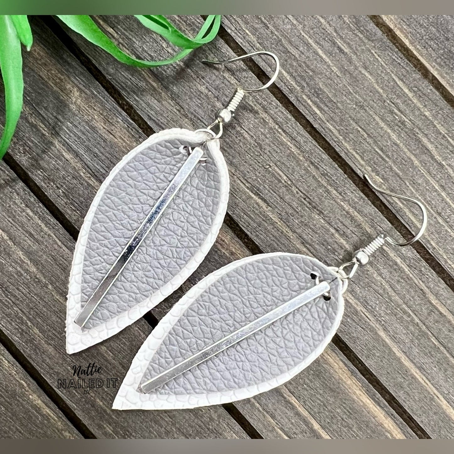 Pinched Petal Faux Leather Earrings