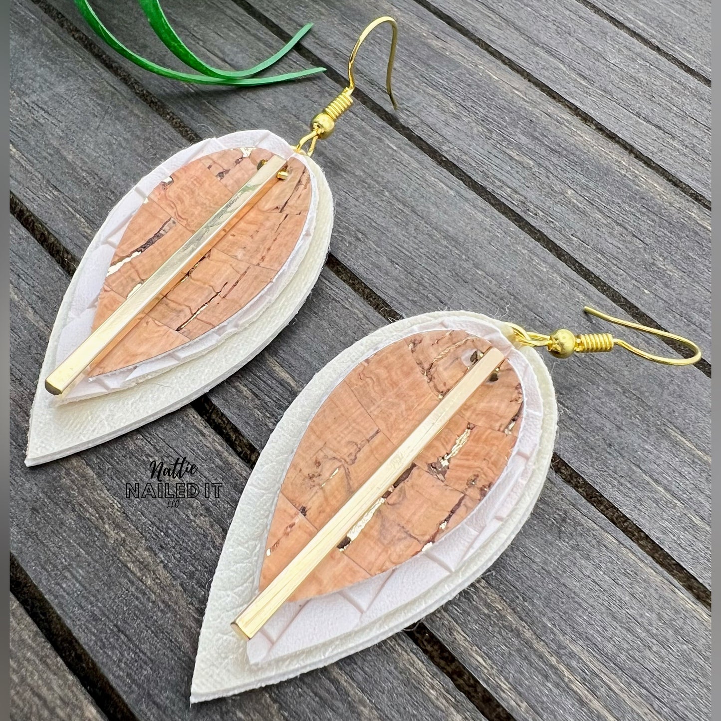 Pinched Petal Faux Leather Earrings
