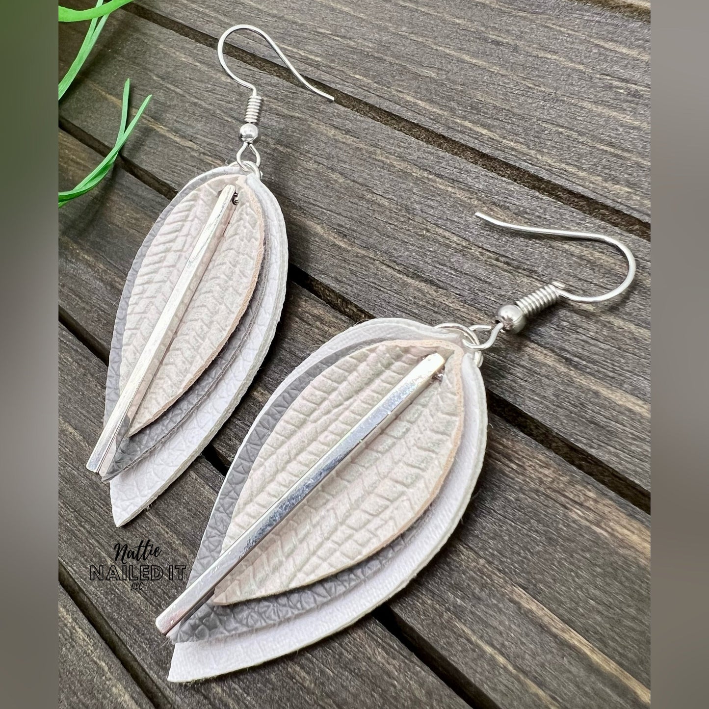 Pinched Petal Faux Leather Earrings