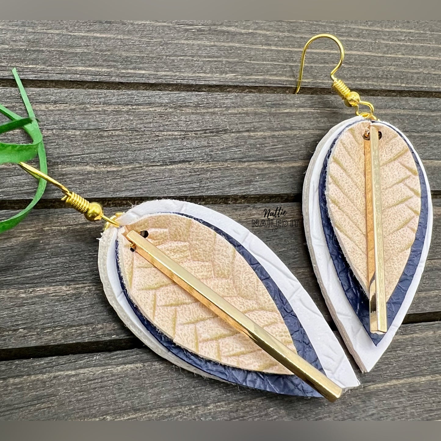 Pinched Petal Faux Leather Earrings