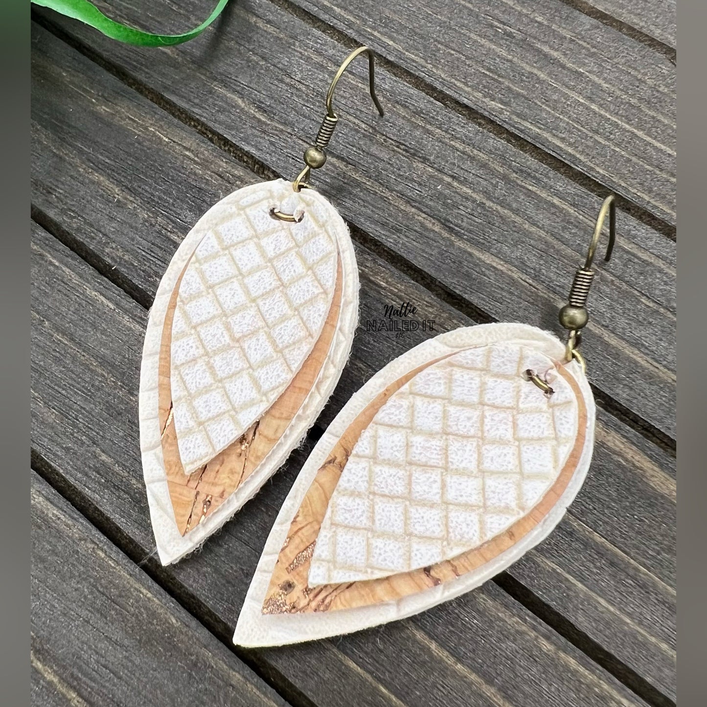 Pinched Petal Faux Leather Earrings