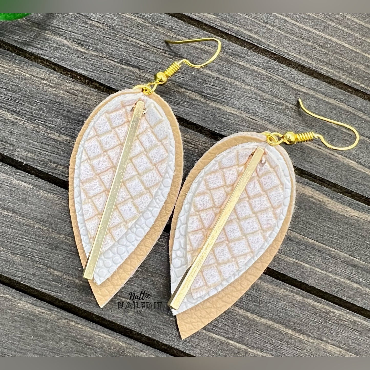 Pinched Petal Faux Leather Earrings