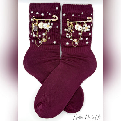Fine As Wine Charm Socks
