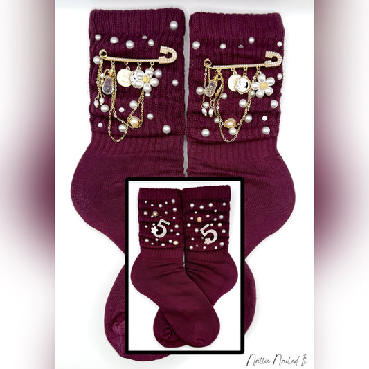 Fine As Wine Charm Socks