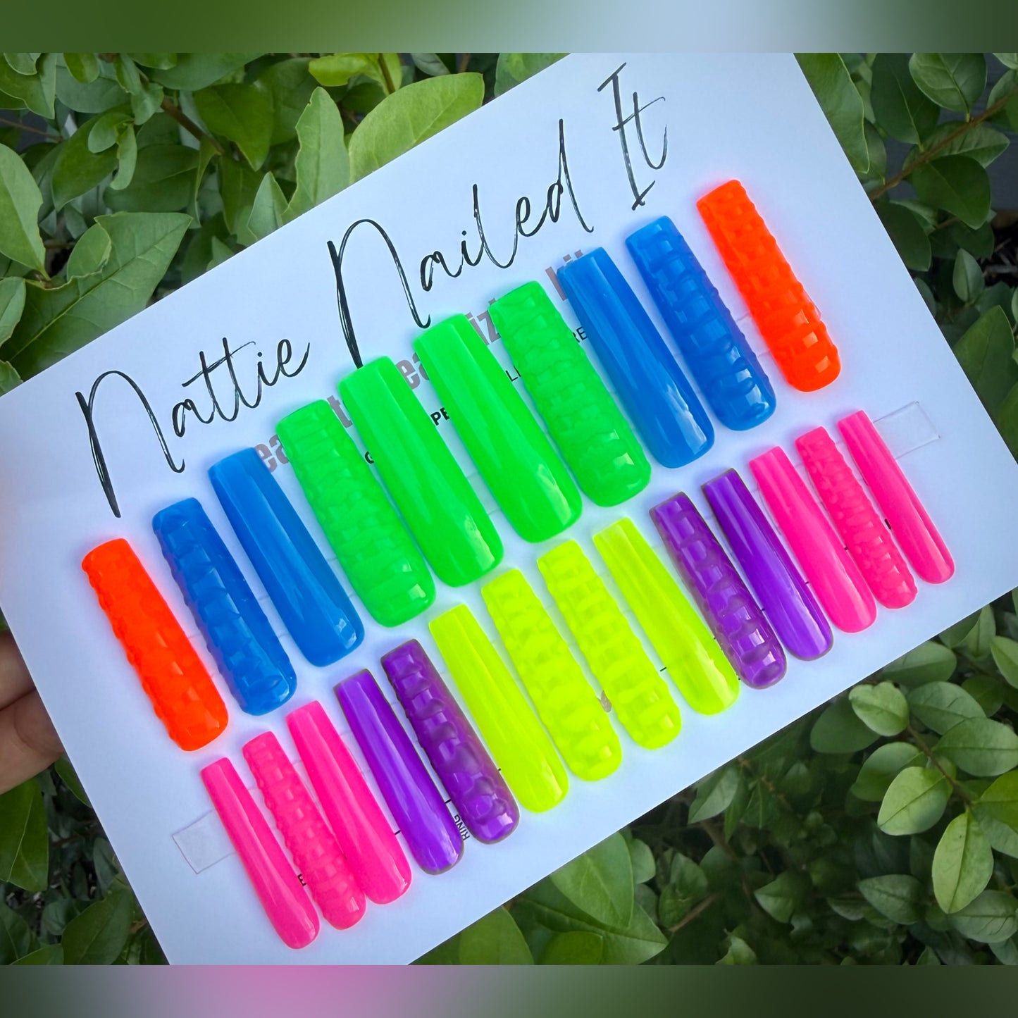All of the Brights Press On Nails