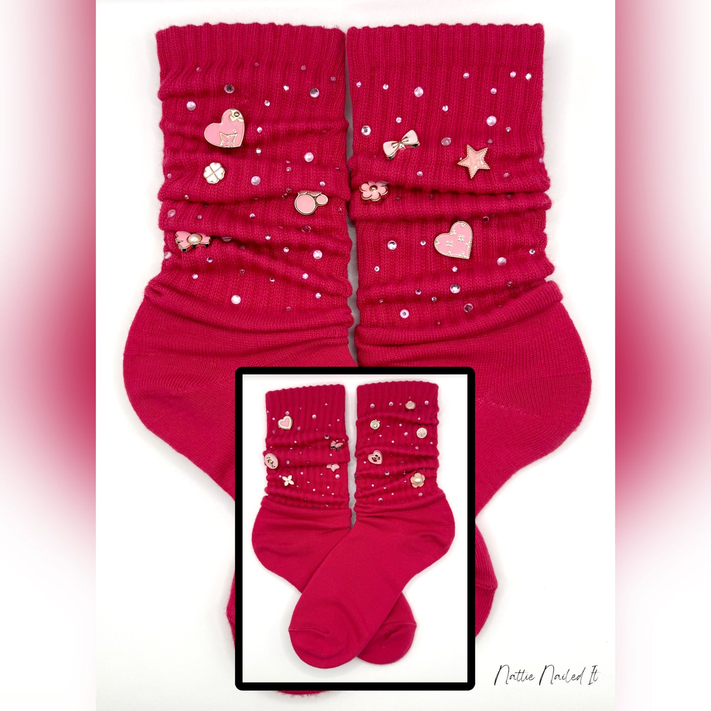 Pink Lady Charm Socks