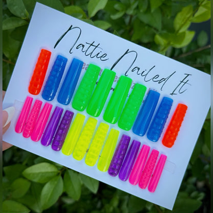 All of the Brights Press On Nails