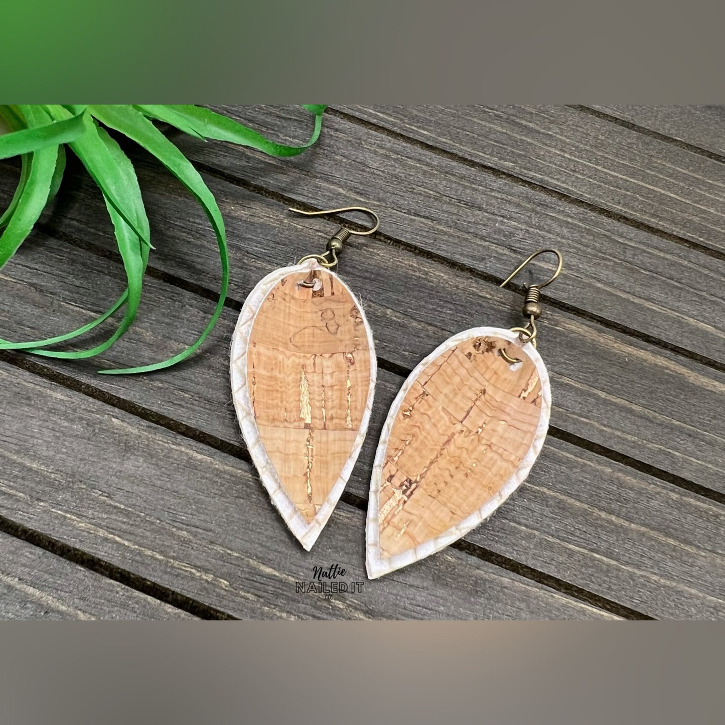 Faux Leather Pinched Petal Earrings