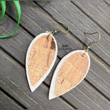Faux Leather Pinched Petal Earrings