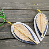 Faux Leather Pinched Petal Earrings
