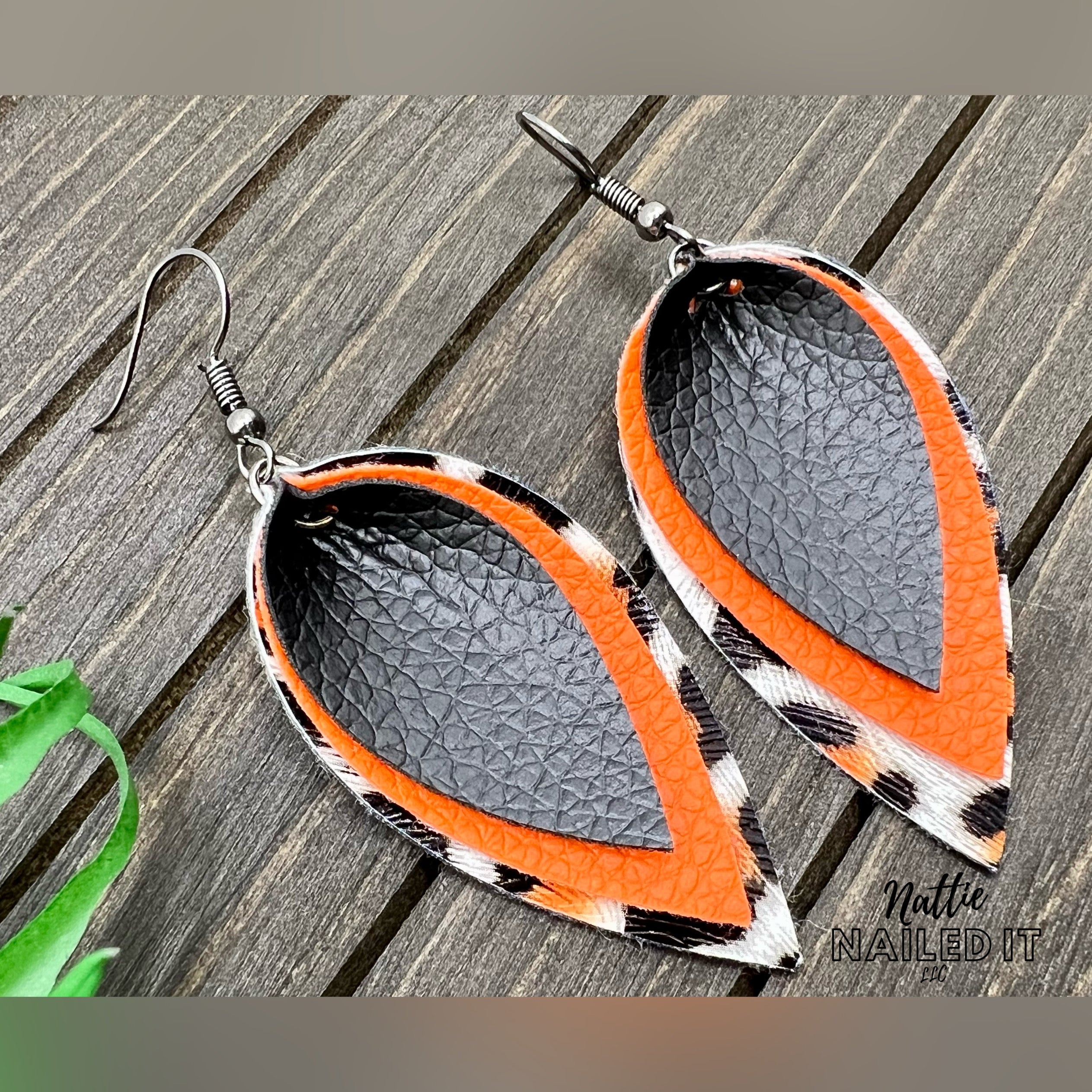 Pinched leather deals earrings